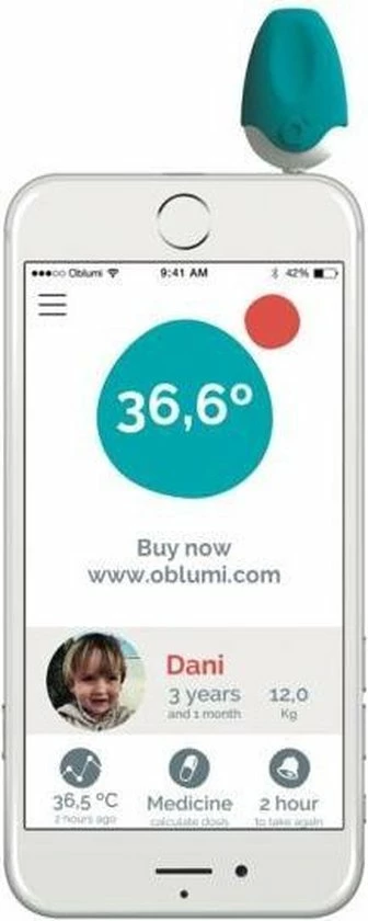 Oblumi Tapp - Digitale Infrarood Thermometer + Gratis App (iOS/Android) 6 Oblumi Tapp - Digitale Infrarood Thermometer + Gratis App (iOS/Android) - Afbeelding 4