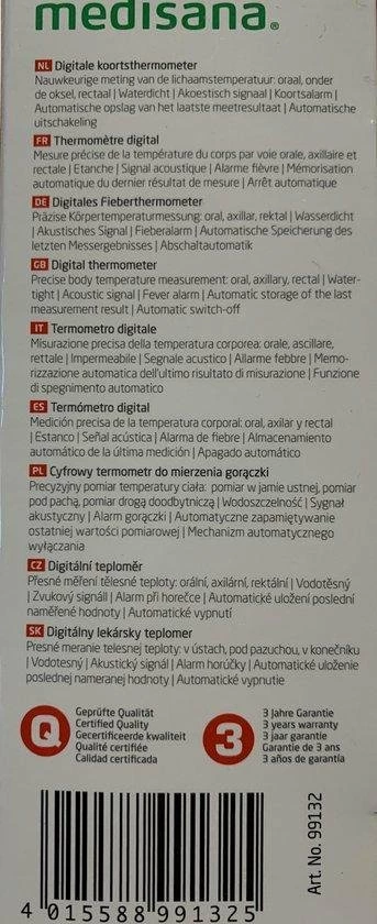 MEDISANA FTC Thermometer I Precieze Temperatuurmeting Van Het Lichaam: Oraal, Onder De Oksel En Rectaal. 5 MEDISANA FTC Thermometer I Precieze Temperatuurmeting Van Het Lichaam: Oraal, Onder De Oksel En Rectaal. - Afbeelding 3
