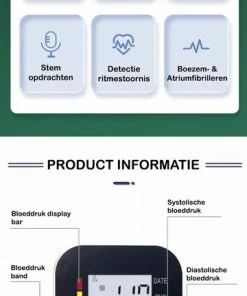 Dikang [Bloeddrukmeter Bovenarm] - [Hartslagmeter] - [ 4x Batterijen] -Yunmai Shop 360x840