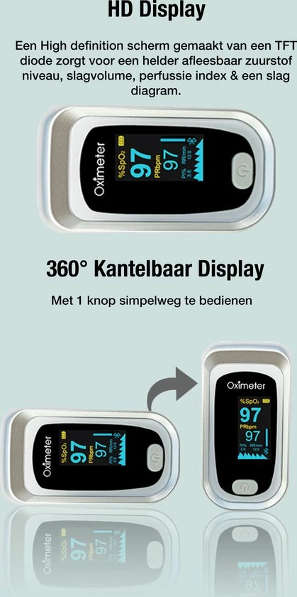 IMDK - Saturatiemeter - Zuurstofmeter - Pulse Oximeter - Incl. Batterijen 5 IMDK - Saturatiemeter - Zuurstofmeter - Pulse Oximeter - Incl. Batterijen - Afbeelding 3