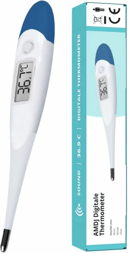 AMDJ® Digitale Thermometer - Voor Baby's, Kinderen En Volwassenen - Temperatuur Meten Via Oksel, Mond Of Rectaal - Lichaamstemperatuur - Koorts Meting - Meet Instrument 5 AMDJ® Digitale Thermometer - Voor Baby's, Kinderen En Volwassenen - Temperatuur Meten Via Oksel, Mond Of Rectaal - Lichaamstemperatuur - Koorts Meting - Meet Instrument - Afbeelding 3
