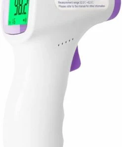 Aigura Aiqura Koortsthermometer | Infrarood Thermometer | Infrarood Temperatuurmeter | Verlicht Display | Automatisch Standby | Geheugen Voor 16 Sets | Meet Binnen 2 Sec. | Nauwkeurig Contactloze Thermometer