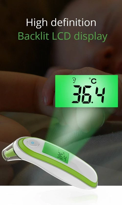 Boxym Infrarood Oorthermometer - Kinderen En Volwassenen - Snelle Meting - Koortsthermometer - Voorhoofd - Blauw 8 Boxym Infrarood Oorthermometer - Kinderen En Volwassenen - Snelle Meting - Koortsthermometer - Voorhoofd - Blauw - Afbeelding 6