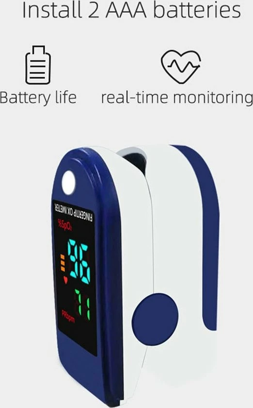U-Kiss Saturatiemeter - Oximeter Met Hartslagmeter - Incl. Draagkoord - Best Geteste Co2 Meter 4 U-Kiss Saturatiemeter - Oximeter Met Hartslagmeter - Incl. Draagkoord - Best Geteste Co2 Meter - Afbeelding 2