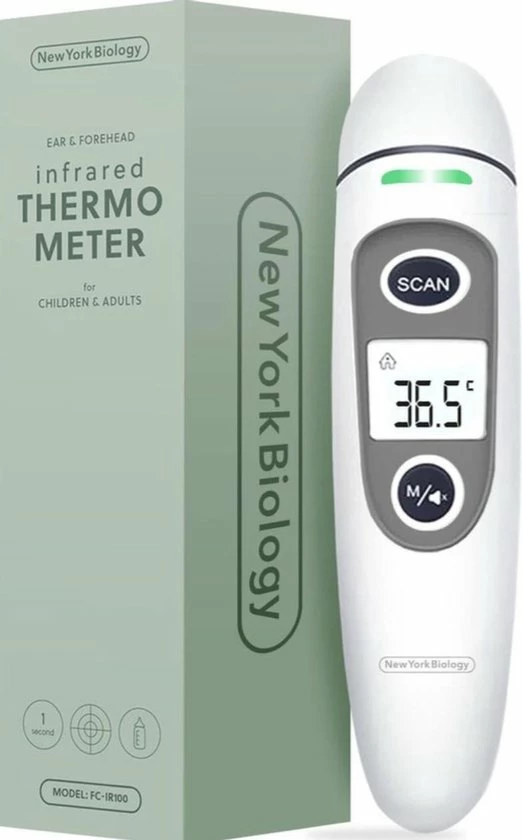 New York Biology - Infrarood Oor En Voorhoofdthermometer Lichaam Voor Baby- Kinderen & Volwassenen-digitale Koortsthermometer-incl. Batterijen +NL Handleiding 3 New York Biology - Infrarood Oor En Voorhoofdthermometer Lichaam Voor Baby- Kinderen & Volwassenen-digitale Koortsthermometer-incl. Batterijen +NL Handleiding
