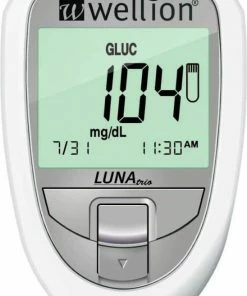 Wellion Luna Trio 3-in-1 Glucosemeter Startpakket Inclusief 10 Glucose Strips (glucose, Cholesterol En Urinezuur) - Wit