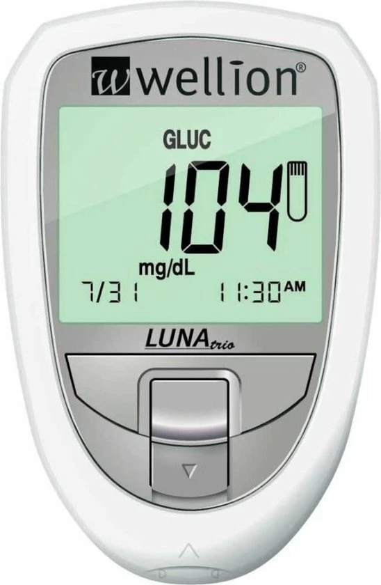 Wellion Luna Trio 3-in-1 Glucosemeter Startpakket Inclusief 10 Glucose Strips (glucose, Cholesterol En Urinezuur) - Wit 3 Wellion Luna Trio 3-in-1 Glucosemeter Startpakket Inclusief 10 Glucose Strips (glucose, Cholesterol En Urinezuur) - Wit