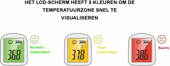 Djambo Thermometer Voorhoofd Infrarood Met Digitaal Kleuren Display - Snelle Meting In 1 Seconde - Thermometer Lichaam En Objecten - Koorts Thermometer Voor Baby, Kinderen En Volwassen - Gratis Batterijen 8 Djambo Thermometer Voorhoofd Infrarood Met Digitaal Kleuren Display - Snelle Meting In 1 Seconde - Thermometer Lichaam En Objecten - Koorts Thermometer Voor Baby, Kinderen En Volwassen - Gratis Batterijen - Afbeelding 6