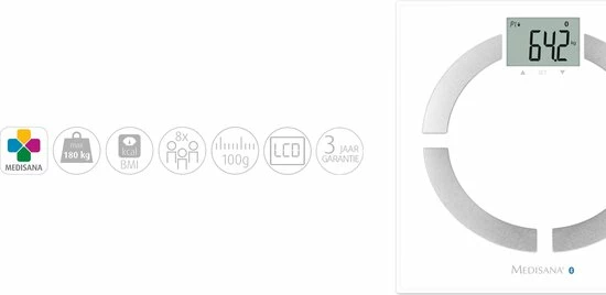 Medisana BS444 Connect - Lichaamsanalyseweegschaal - Wit 8 Medisana BS444 Connect - Lichaamsanalyseweegschaal - Wit - Afbeelding 6