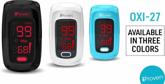 IProven OXI-27iWB - Saturatiemeter Zuurstofmeter Pulse Oximeter - Meet Je Zuurstofsaturatie - Meet Je Hartslag - Meting Binnen 10 Seconden 4 IProven OXI-27iWB - Saturatiemeter Zuurstofmeter Pulse Oximeter - Meet Je Zuurstofsaturatie - Meet Je Hartslag - Meting Binnen 10 Seconden - Afbeelding 2