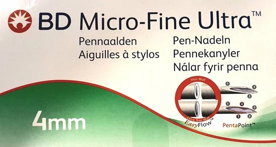 Becton Dickinson BD Microfine+ 4 Mm Thinwall Pennaalden 100 Stuks 4 Becton Dickinson BD Microfine+ 4 Mm Thinwall Pennaalden 100 Stuks - Afbeelding 2