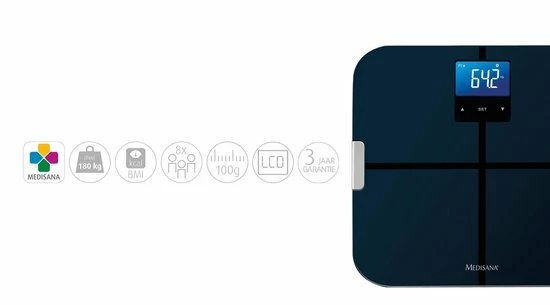 Medisana BS 440 Connect - Lichaamsanalyseweegschaal - Zwart 8 Medisana BS 440 Connect - Lichaamsanalyseweegschaal - Zwart - Afbeelding 6