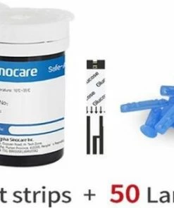 Sinocare Bloedglucosemeter/bloedglucose Diabetescontrolekit Met Codevrij Strips X 50 En Pijnloze Lancetten X 50 - In Mg/dL (Safe Accu) (50 Strips) -Yunmai Shop 550x318 1