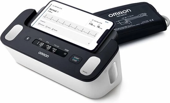 OMRON Complete Bloeddrukmeter Bovenarm - ECG Monitor - Klinisch Gevalideerd - Met Mobiele App - 22 Tot 42 Cm Manchet 9 OMRON Complete Bloeddrukmeter Bovenarm - ECG Monitor - Klinisch Gevalideerd - Met Mobiele App - 22 Tot 42 Cm Manchet - Afbeelding 7