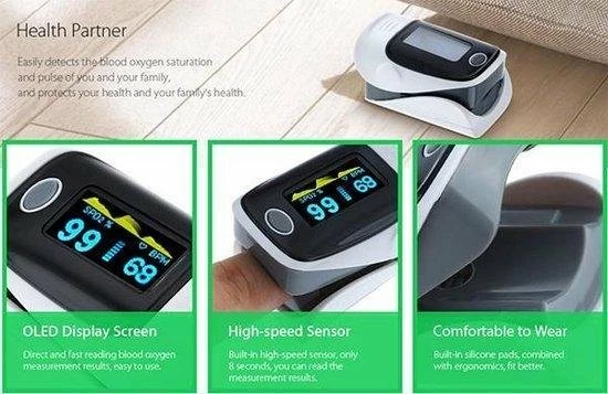 IMDK Saturatiemeter - Zuurstofmeter - Zuurstofmeter Vinger - Hartslagmeter - Oximeter - Inclusief Batterij 11 IMDK Saturatiemeter - Zuurstofmeter - Zuurstofmeter Vinger - Hartslagmeter - Oximeter - Inclusief Batterij - Afbeelding 9