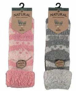 Apollo - Slofsok Dames Gestreept Assorti Maat 39-42 - 1 Paar