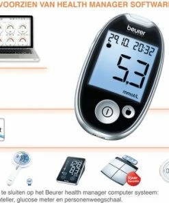 * Beurer - GL44 Glucosemeter Mmol/l (NL) - Beurer Connect - Zwart 19 * Beurer - GL44 Glucosemeter Mmol/l (NL) - Beurer Connect - Zwart -Yunmai Shop 550x360