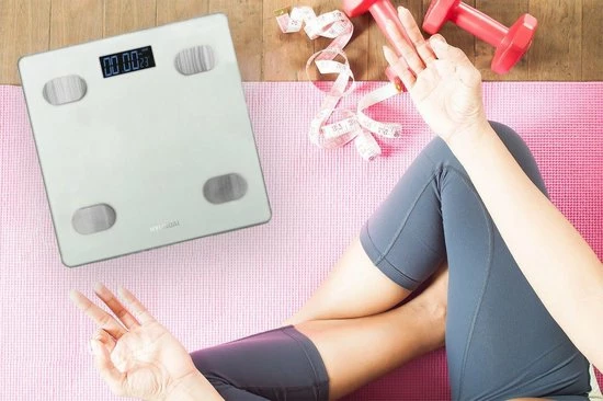 Hyundai - Digitale Personenweegschaal Met Bluetooth En Lichaamsanalyse - Zilver 5 Hyundai - Digitale Personenweegschaal Met Bluetooth En Lichaamsanalyse - Zilver - Afbeelding 3