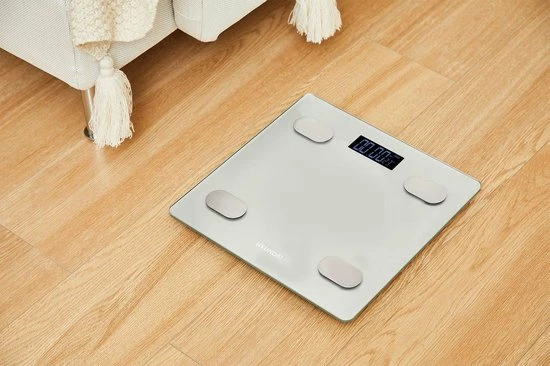 Hyundai - Digitale Personenweegschaal Met Bluetooth En Lichaamsanalyse - Zilver 6 Hyundai - Digitale Personenweegschaal Met Bluetooth En Lichaamsanalyse - Zilver - Afbeelding 4