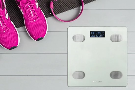 Hyundai - Digitale Personenweegschaal Met Bluetooth En Lichaamsanalyse - Zilver 8 Hyundai - Digitale Personenweegschaal Met Bluetooth En Lichaamsanalyse - Zilver - Afbeelding 6