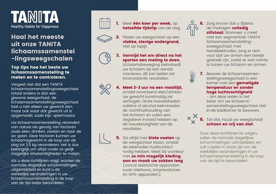 TANITA RD-545HR - Slimme Segmentale Lichaamsanalyse Weegschaal - Professionele Technologie Voor Thuisgebruik 12 TANITA RD-545HR - Slimme Segmentale Lichaamsanalyse Weegschaal - Professionele Technologie Voor Thuisgebruik - Afbeelding 10