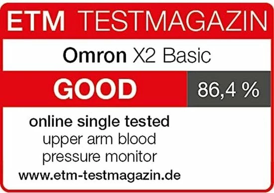 OMRON X2 Basic Bloeddrukmeter Bovenarm - Blood Pressure Monitor - Klinisch Gevalideerd - 22 Tot 32 Cm Manchet 13 OMRON X2 Basic Bloeddrukmeter Bovenarm - Blood Pressure Monitor - Klinisch Gevalideerd - 22 Tot 32 Cm Manchet - Afbeelding 11