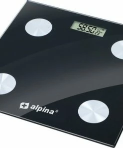 Alpina Slimme Weegschaal - Met Lichaamsanalyse: O.a. Vetpercentage En BMI - Bluetooth - Met App - Zwart