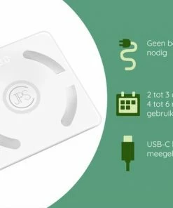 JPS Care? Personenweegschaal - Smart Weegschaal - Met 12 Lichaamsanalyse & Vetpercentage Metingen - Digitaal - Bluetooth Met App - Oplaadbaar Met 6 Maanden Batterij - Wit -Yunmai Shop 550x398 1