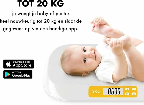 MOA Baby En Peuterweegschaal Digitaal Met Bluetooth En App - BS36 6 MOA Baby En Peuterweegschaal Digitaal Met Bluetooth En App - BS36 - Afbeelding 4