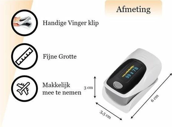 IMDK Saturatiemeter - Zuurstofmeter - Zuurstofmeter Vinger - Hartslagmeter - Oximeter - Inclusief Batterij 7 IMDK Saturatiemeter - Zuurstofmeter - Zuurstofmeter Vinger - Hartslagmeter - Oximeter - Inclusief Batterij - Afbeelding 5
