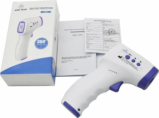 Super-Outlet HealthyTech Infrarood Thermometer - Koortsthermometer Met LCD-scherm - Incl. Batterijen 3 Super-Outlet HealthyTech Infrarood Thermometer - Koortsthermometer Met LCD-scherm - Incl. Batterijen