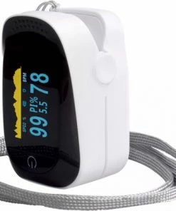 Medical Casa Da Praia - Digitale Vingertop Pulse Saturatiemeter - Zuurstofmeter Vinger Met Hartslagmeter - Oximeter - Best Getest - CE Certificaat - Incl. Opbergtas En Draagkoord