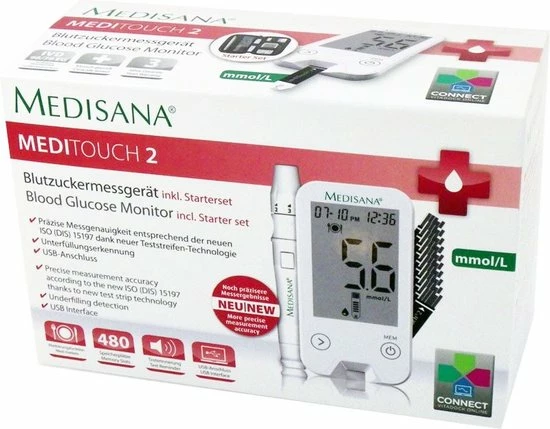 Medisana Meditouch2 Startpakket - Mmol/L (versie Voor Nederland) - Bloedsuikermeter 24 Medisana Meditouch2 Startpakket - Mmol/L (versie Voor Nederland) - Bloedsuikermeter - Afbeelding 22