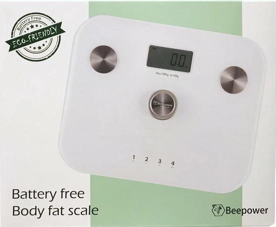 Beepower - Personenweegschaal - Self Powered - Met Lichaamsanalyse - Zwart 6 Beepower - Personenweegschaal - Self Powered - Met Lichaamsanalyse - Zwart - Afbeelding 4