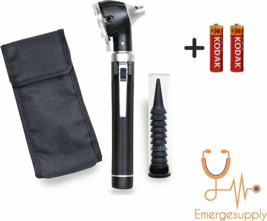 Emergesupply ™ - Otoscoop - Oorkijker - Zwart - Diagnostiek - Geneeskunde - LED Verlichting - Otoscope - Met Opberghoes - Inclusief 2 Batterijen - Dokter - Diergeneeskunde 3 Emergesupply ™ - Otoscoop - Oorkijker - Zwart - Diagnostiek - Geneeskunde - LED Verlichting - Otoscope - Met Opberghoes - Inclusief 2 Batterijen - Dokter - Diergeneeskunde