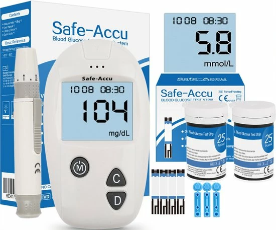 Thuys Glucosemeter - Bloedsuikermeter - Incl. Prikpen, 50 Teststrips & 50 Lancetten - Glucosemeter Startpakket 3 Thuys Glucosemeter - Bloedsuikermeter - Incl. Prikpen, 50 Teststrips & 50 Lancetten - Glucosemeter Startpakket