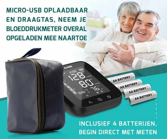 FITAGE® Bovenarm Bloeddrukmeter - Bloeddrukmeters - Hartslagmeter - Blood Pressure Monitor - Opbergtas - Omtrek Manchet 22-42cm 10 FITAGE® Bovenarm Bloeddrukmeter - Bloeddrukmeters - Hartslagmeter - Blood Pressure Monitor - Opbergtas - Omtrek Manchet 22-42cm - Afbeelding 8