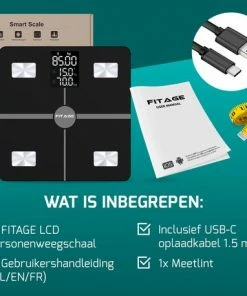 FITAGE® LCD Personenweegschaal - Weegschaal Met 17x Lichaamsanalyse - Vetpercentagemeter - FITAGE App -Yunmai Shop 550x458 27