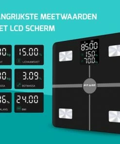 FITAGE® LCD Personenweegschaal - Weegschaal Met 17x Lichaamsanalyse - Vetpercentagemeter - FITAGE App -Yunmai Shop 550x458 32