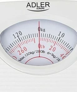 Adler Top Choice - Analoge Weegschaal - Wit - Tot 130 Kg