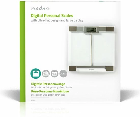 Nedis Personenweegschaal | Digitaal | Transparant | Gehard Glas | Maximaal Weegvermogen: 180 Kg 7 Nedis Personenweegschaal | Digitaal | Transparant | Gehard Glas | Maximaal Weegvermogen: 180 Kg - Afbeelding 5