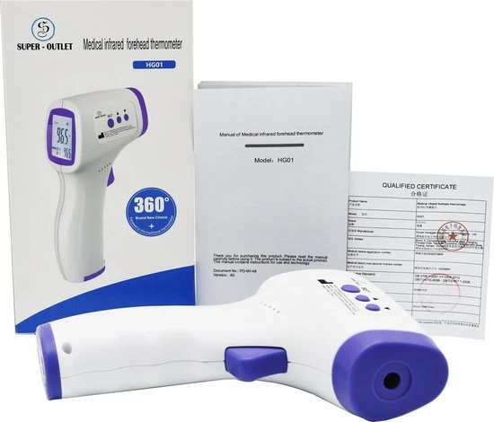 Super-Outlet HealthyTech Infrarood Thermometer - Koortsthermometer Met LCD-scherm - Incl. Batterijen 5 Super-Outlet HealthyTech Infrarood Thermometer - Koortsthermometer Met LCD-scherm - Incl. Batterijen - Afbeelding 3