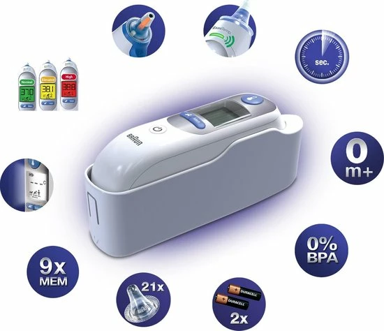 BRAUN Thermoscan IRT6520 Thermometer Wit Incl. Bewaarhoes 5 BRAUN Thermoscan IRT6520 Thermometer Wit Incl. Bewaarhoes - Afbeelding 3