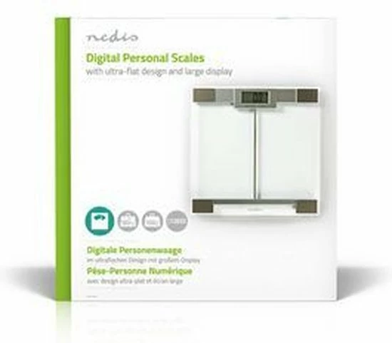 Nedis Personenweegschaal | Digitaal | Transparant | Gehard Glas | Maximaal Weegvermogen: 180 Kg 8 Nedis Personenweegschaal | Digitaal | Transparant | Gehard Glas | Maximaal Weegvermogen: 180 Kg - Afbeelding 6