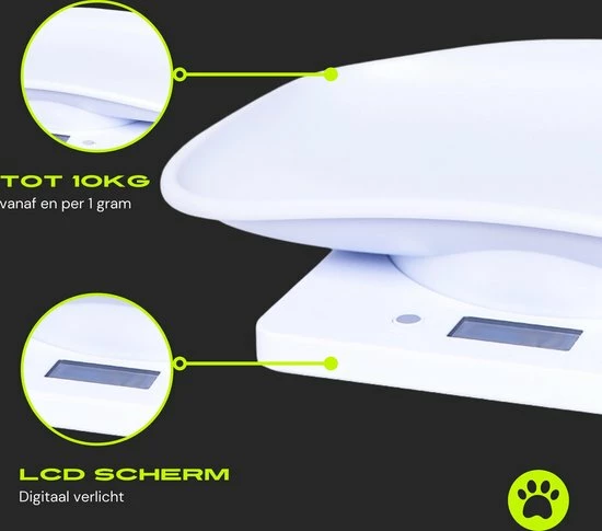 Babyzchoice Dierenweegschaal - Dierenweegschaal Voor Kleine Dieren - Weegschaal - Weegschalen - Tot 10KG - Puppy - Kitten - Keukenweegschaal - Digitale Weegschaal - Precisie Weegschaal - Wit 8 Babyzchoice Dierenweegschaal - Dierenweegschaal Voor Kleine Dieren - Weegschaal - Weegschalen - Tot 10KG - Puppy - Kitten - Keukenweegschaal - Digitale Weegschaal - Precisie Weegschaal - Wit - Afbeelding 6