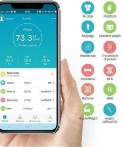 Merkloos Digitale Bluetooth Personenweegschaal- Volledige Lichaamsanalyse-Vetpercentage -Visceraal Vet-Spiermassa-BMI-Lichaamsgewicht-etc-Slimme Weegschaal-Digitaal-Smart App-Kleur Zwart -Yunmai Shop 550x491 3
