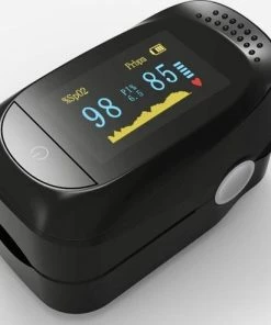 Merkloos Saturatiemeter - Saturatiemeter Zuurstofmeter Vinger - Zuurstofmeter - Oximeter - Saturatiemeter Best Getest - Saturatiemeter Vinger - Zwart