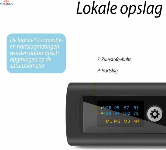 Meditrack Professionele Saturatiemeter Met APP En Hartslagmeter - Incl. Batterijen - Best Getest - Pulse Oximeter ? Zuurstofmeter Vinger 8 Meditrack Professionele Saturatiemeter Met APP En Hartslagmeter - Incl. Batterijen - Best Getest - Pulse Oximeter ? Zuurstofmeter Vinger - Afbeelding 6