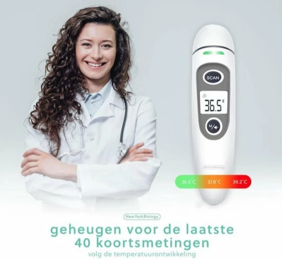 New York Biology - Infrarood Oor En Voorhoofdthermometer Lichaam Voor Baby- Kinderen & Volwassenen-digitale Koortsthermometer-incl. Batterijen +NL Handleiding 11 New York Biology - Infrarood Oor En Voorhoofdthermometer Lichaam Voor Baby- Kinderen & Volwassenen-digitale Koortsthermometer-incl. Batterijen +NL Handleiding - Afbeelding 9