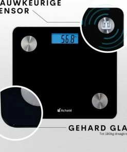 Achat? Slimme Weegschaal Met App - 12 Lichaamsanalyses - Smart Personenweegschaal - 8 Gebruikers - Incl Batterij - Zwart -Yunmai Shop 550x508